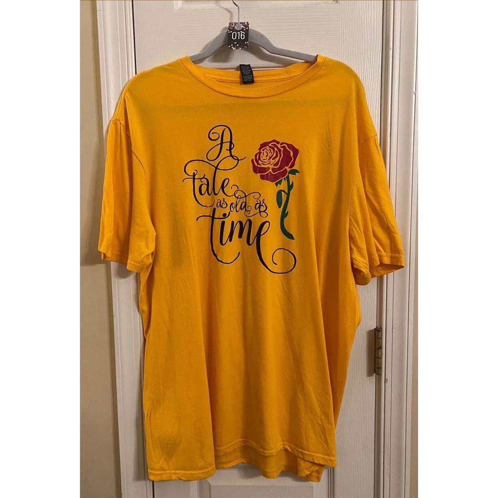 District Yellow A Tale as Old as Time Rose Graphic T-Shirt 2XL Disney Inspired